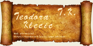 Teodora Klecić vizit kartica